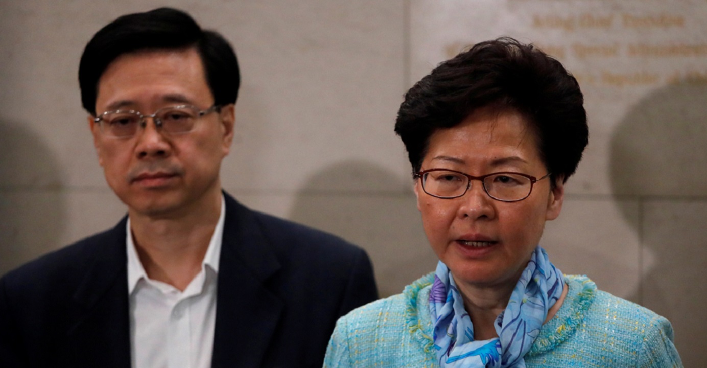 Chief Executive Carrie Lam condemned the storming of Legco by protesters and vowed to hold the guilty to account. Photo: Reuters Chief Executive Carrie Lam condemned the storming of Legco by protesters and vowed to hold the guilty to account. Photo: Reuters