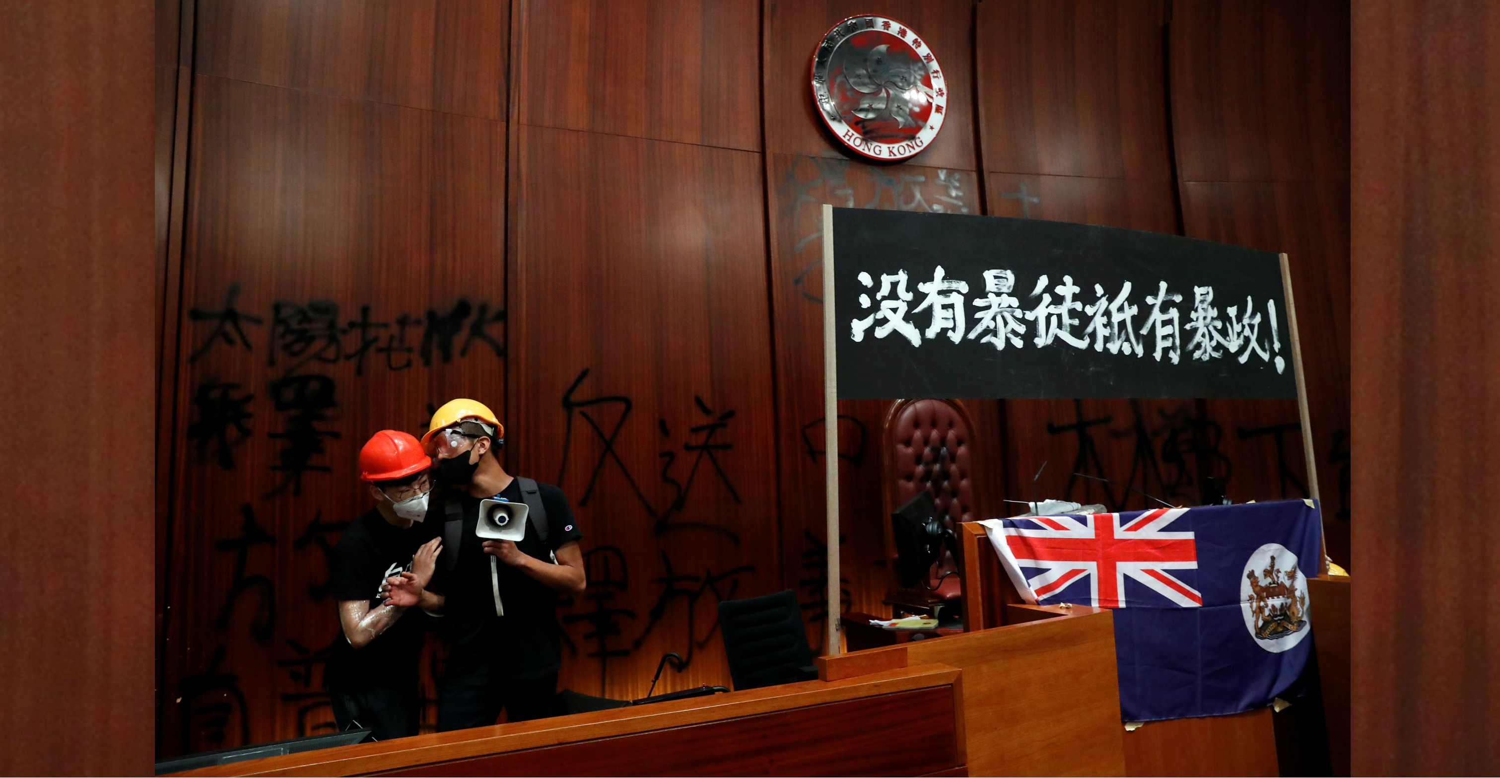 Protesters break into the Legislative Council building during the anniversary of the handover on Monday last week. Photo: Reuters Protesters break into the Legislative Council building during the anniversary of the handover on Monday last week. Photo: Reuters