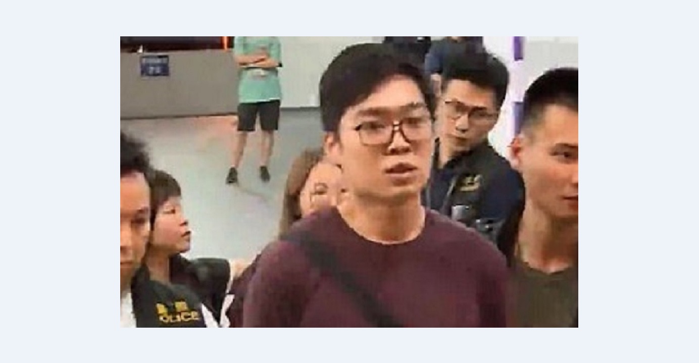 Andy Chan, convenor of the now-banned Hong Kong National Party, is seen in police custody after he was detained on suspicion of possessing offensive weapons. Photo: TVB News/screenshot Andy Chan, convenor of the now-banned Hong Kong National Party, is seen in police custody after he was detained on suspicion of possessing offensive weapons. Photo: TVB News/screenshot