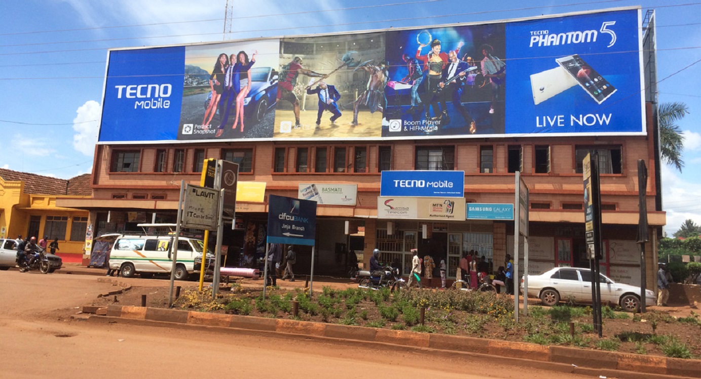 An advertising board for Transsion's Tecno brand in Uganda. The Chinese mobile phone maker has dominated the multi-feature phone market in Africa. Photo: Transsion An advertising board for Transsion's Tecno brand in Uganda. The Chinese mobile phone maker has dominated the multi-feature phone market in Africa. Photo: Transsion