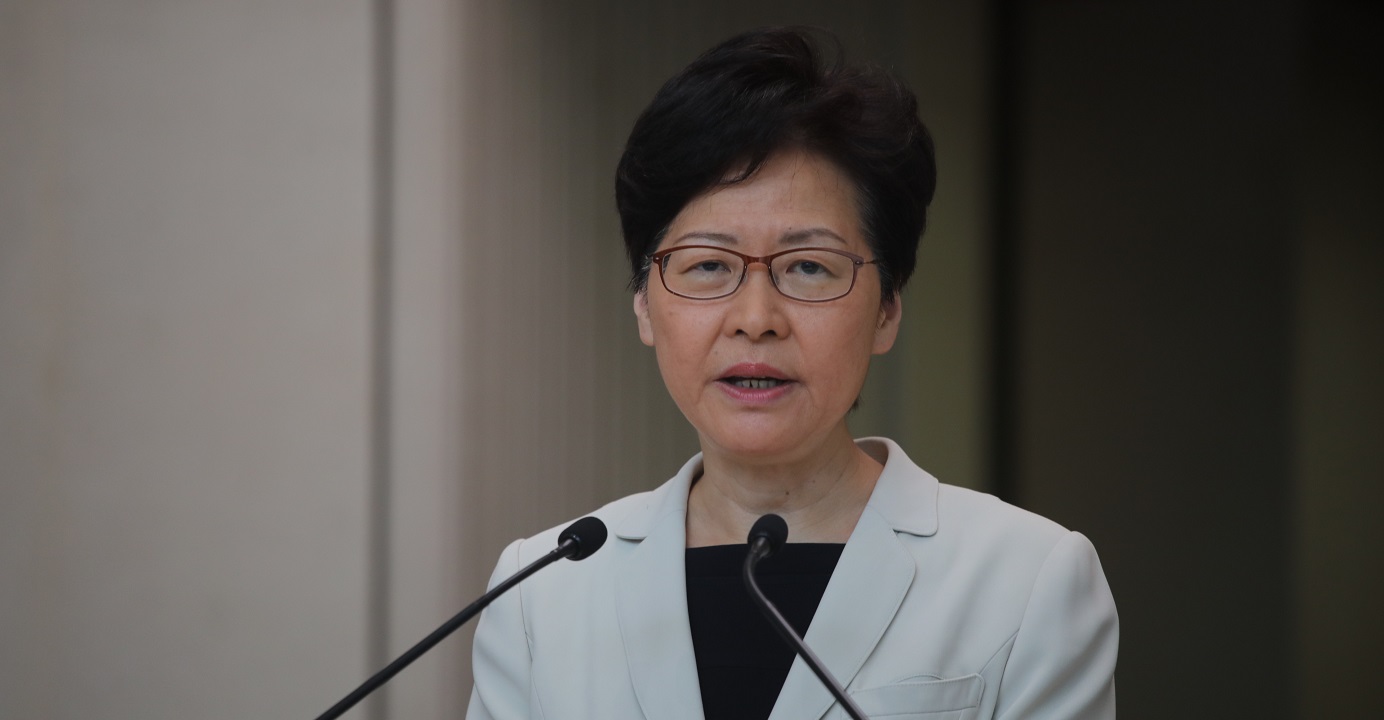 Chief Executive Carrie Lam said the rule of law provides the best basis to deal with the current social chaos. Photo: HKEJ Chief Executive Carrie Lam said the rule of law provides the best basis to deal with the current social chaos. Photo: HKEJ