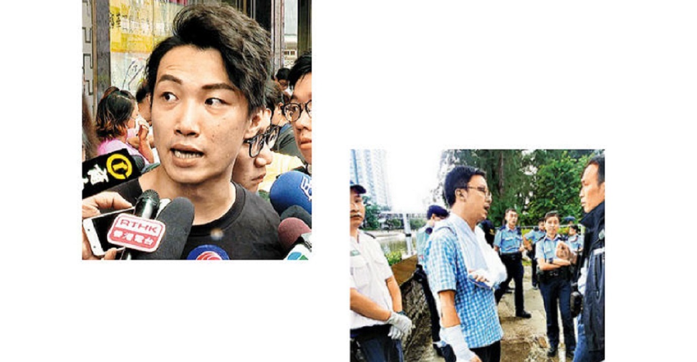 Jimmy Sham (left), convenor of the Civil Human Rights Front, and Max Chung, also a protest organizer, were targets of two assault incidents on Thursday. Photo: RTHK/TMHK Jimmy Sham (left), convenor of the Civil Human Rights Front, and Max Chung, also a protest organizer, were targets of two assault incidents on Thursday. Photo: RTHK/TMHK