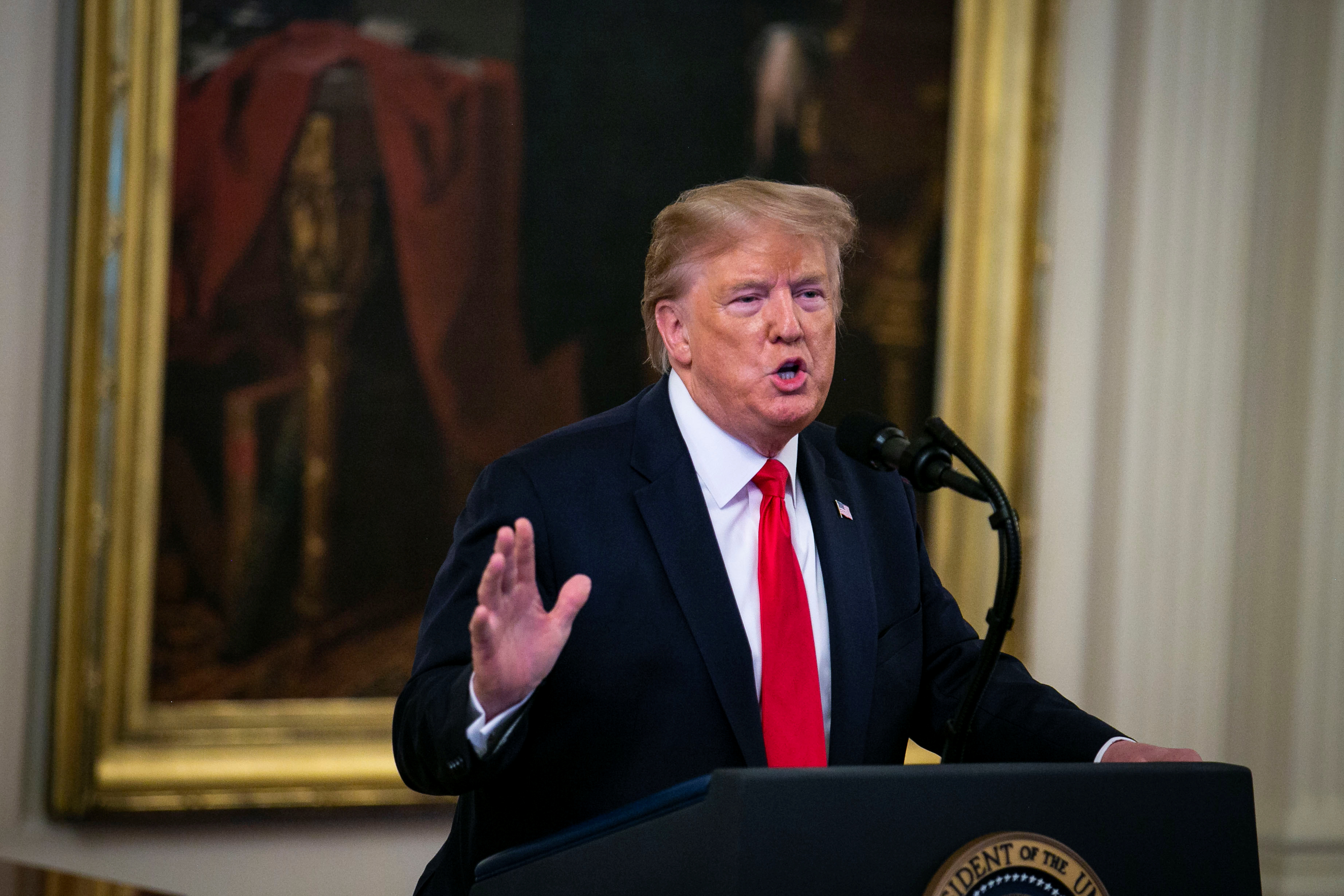 Donald Trump has signaled that he is not going rush into a conflict with Iran despite the weekend attack on Saudi oil facilities. Photo: Reuters Donald Trump has signaled that he is not going rush into a conflict with Iran despite the weekend attack on Saudi oil facilities. Photo: Reuters