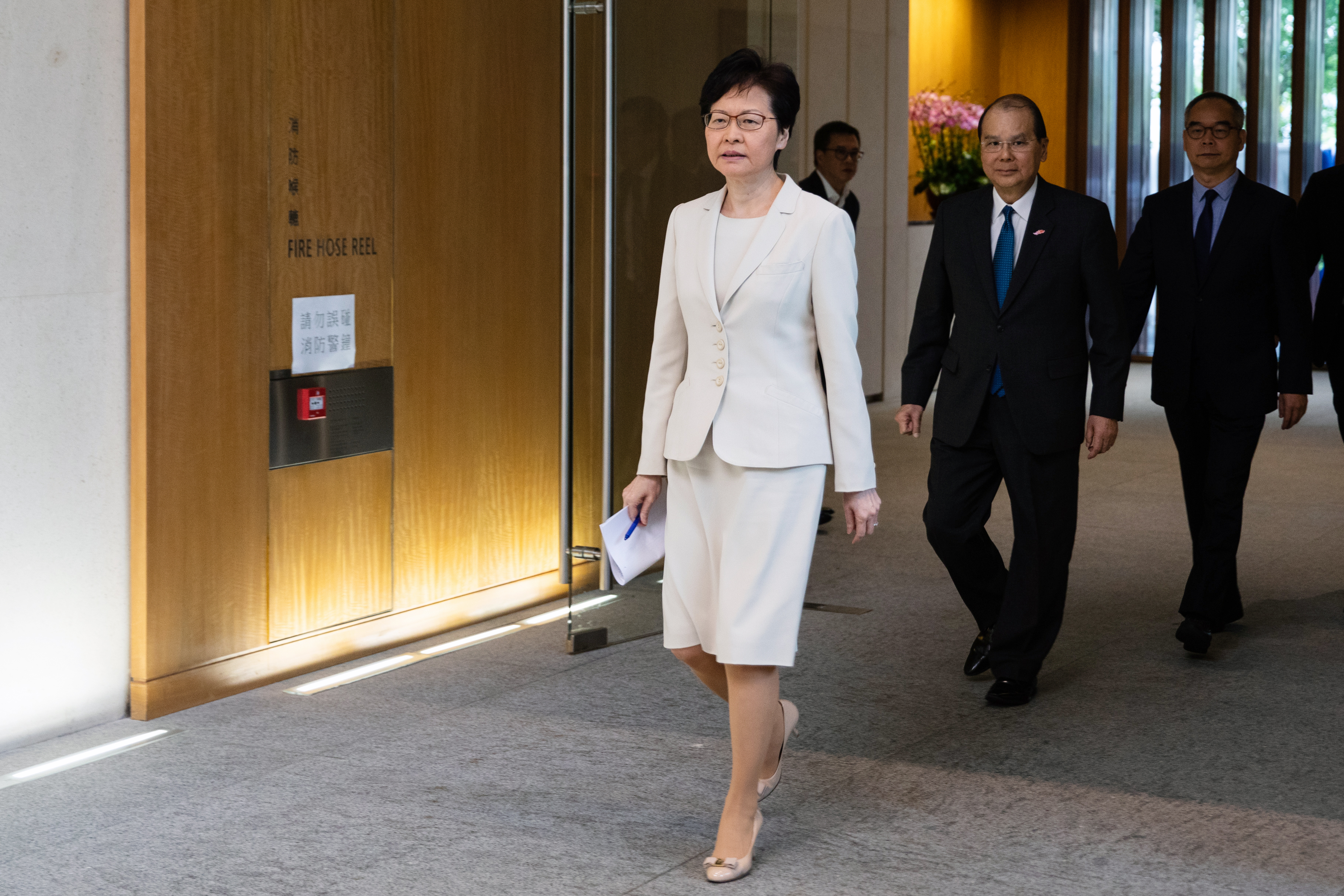 Carrie Lam and her top officials will hold the first of their planned community dialogue sessions on Sept. 26 as they seek a way out from the months-long anti-government protests in the city. Photo: Bloomberg Carrie Lam and her top officials will hold the first of their planned community dialogue sessions on Sept. 26 as they seek a way out from the months-long anti-government protests in the city. Photo: Bloomberg