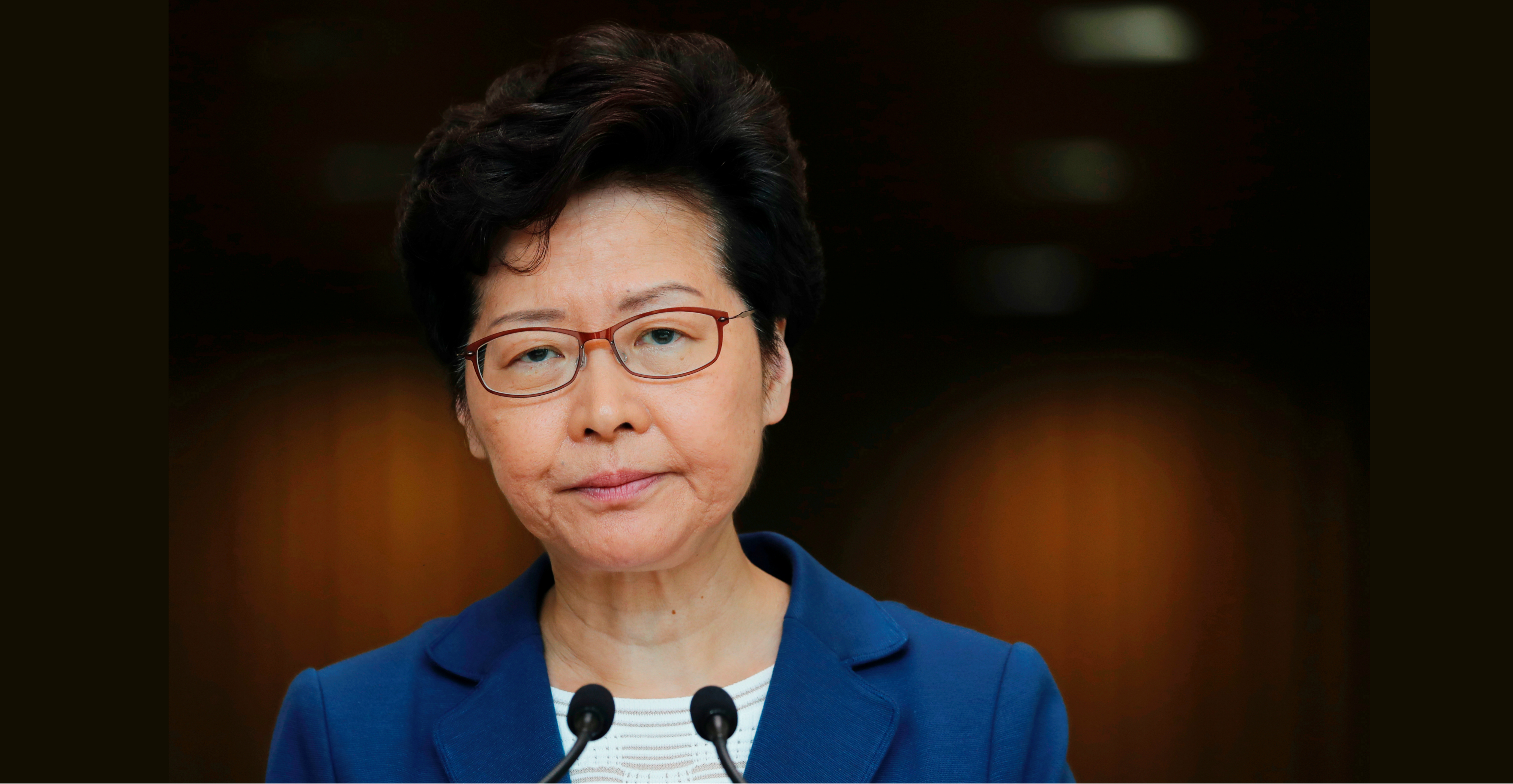Chief Executive Carrie Lam speaks at a news conference on Tuesday. Photo: Reuters Chief Executive Carrie Lam speaks at a news conference on Tuesday. Photo: Reuters