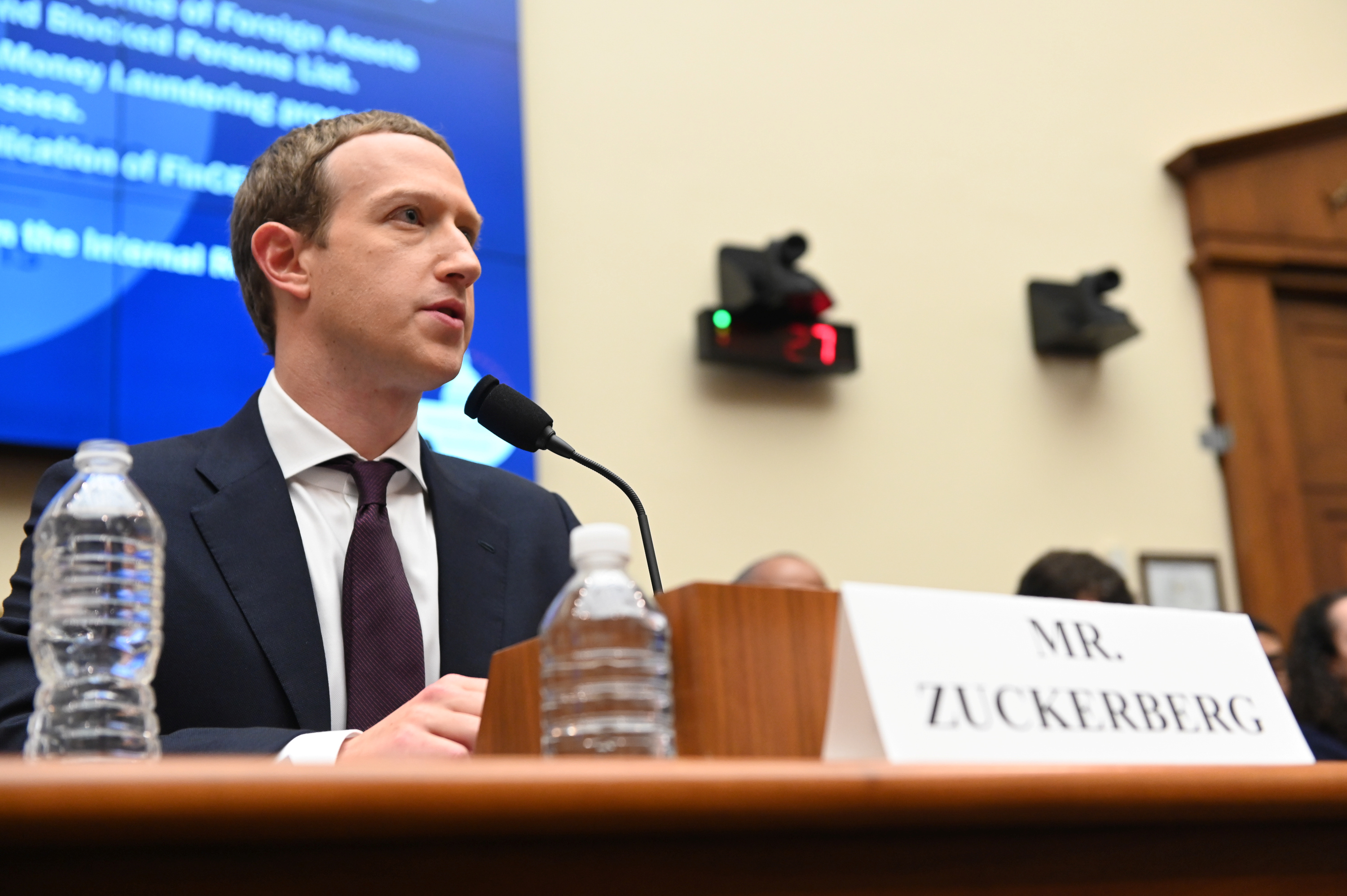 Facebook Chairman and CEO Mark Zuckerberg testifies at a House Financial Services Committee hearing in Washington on Wednesday. Photo: Reuters Facebook Chairman and CEO Mark Zuckerberg testifies at a House Financial Services Committee hearing in Washington on Wednesday. Photo: Reuters