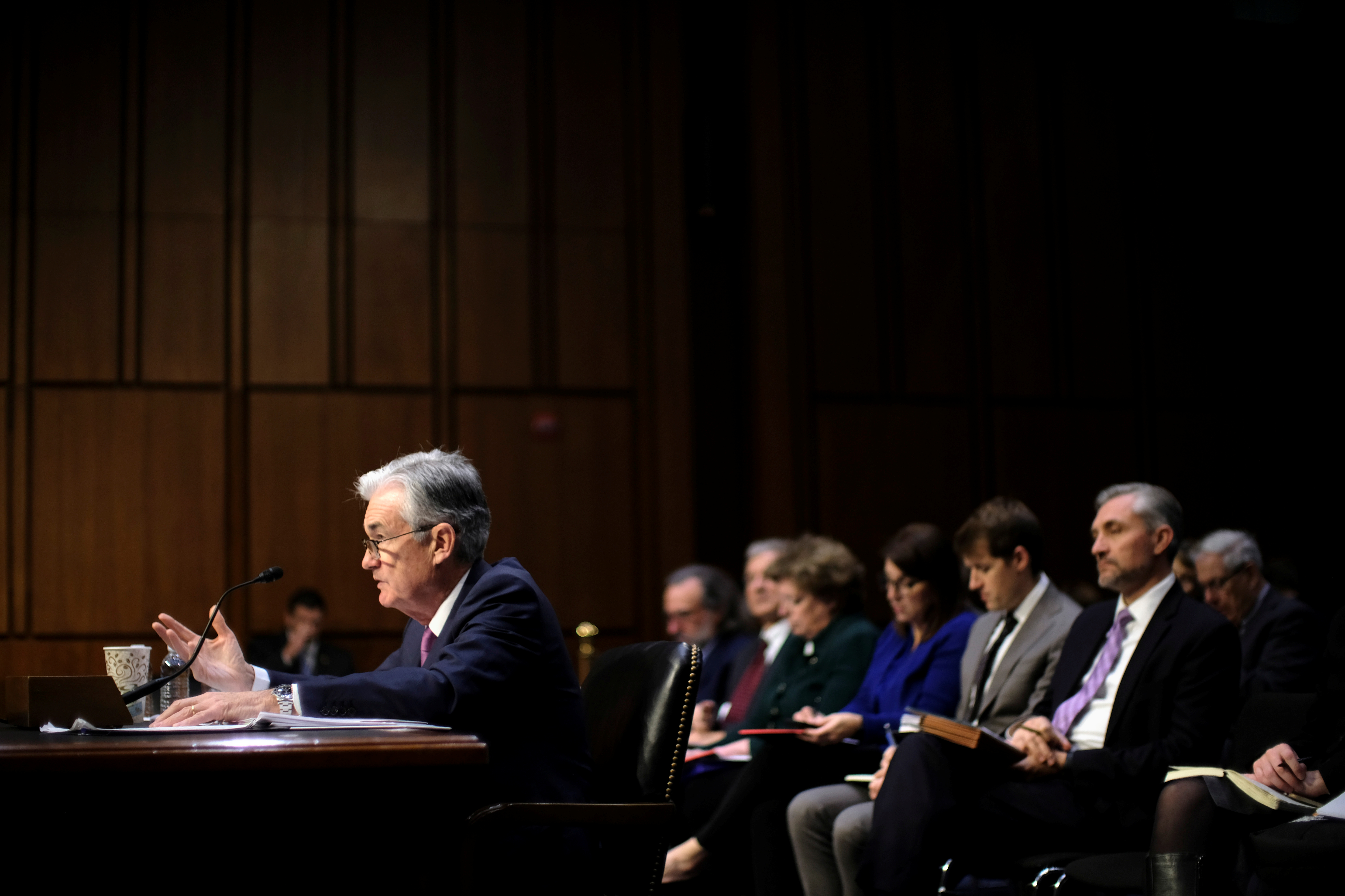 US Federal Reserve Chairman Jerome Powell testifies before a Joint Economic Committee hearing at Capitol Hill in Washington on Wednesday. Photo: Reuters US Federal Reserve Chairman Jerome Powell testifies before a Joint Economic Committee hearing at Capitol Hill in Washington on Wednesday. Photo: Reuters