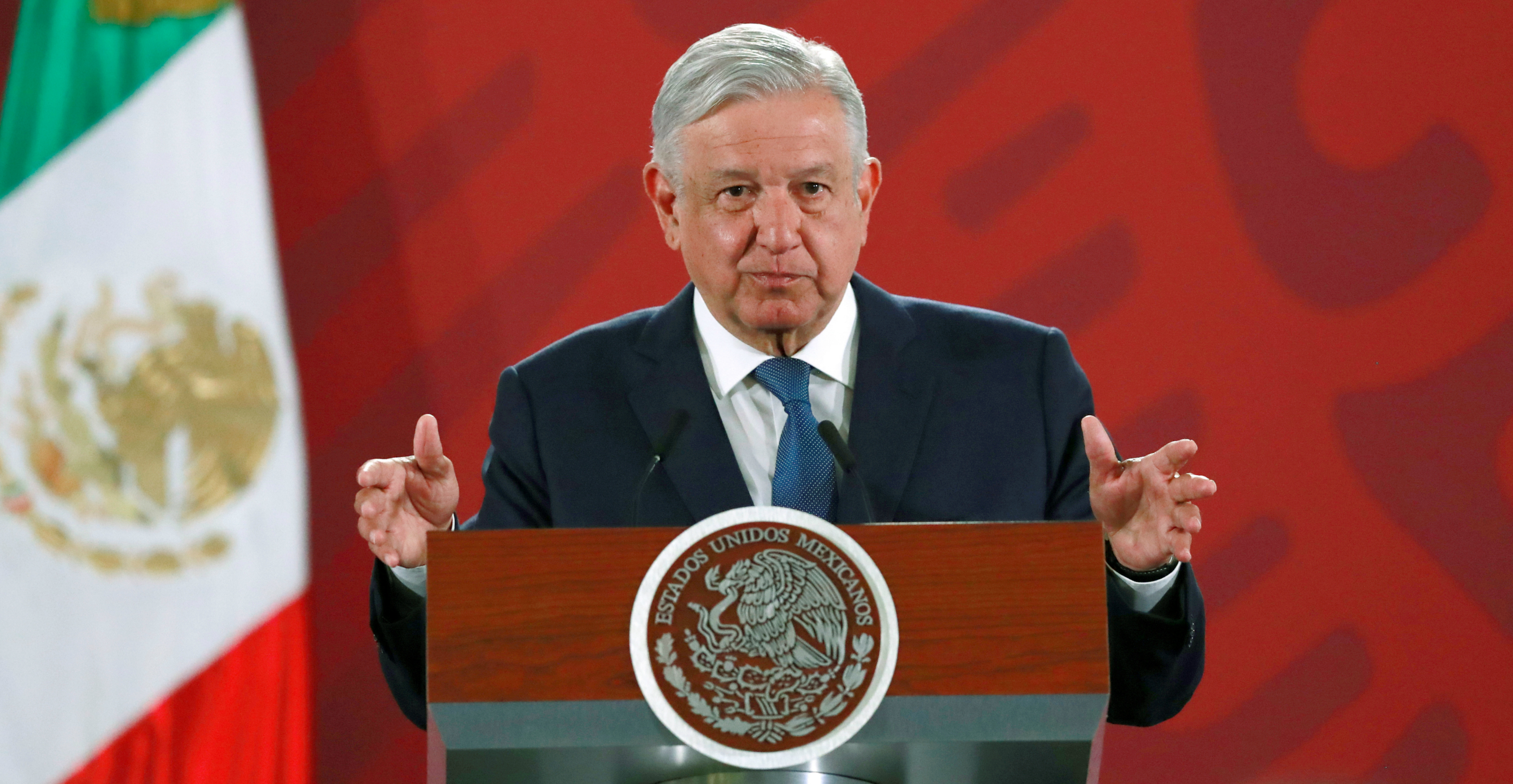 Mexico's President Andres Manuel Lopez Obrador speaks at a news conference at the National Palace in Mexico City on Tuesday. Photo: Reuters Mexico's President Andres Manuel Lopez Obrador speaks at a news conference at the National Palace in Mexico City on Tuesday. Photo: Reuters