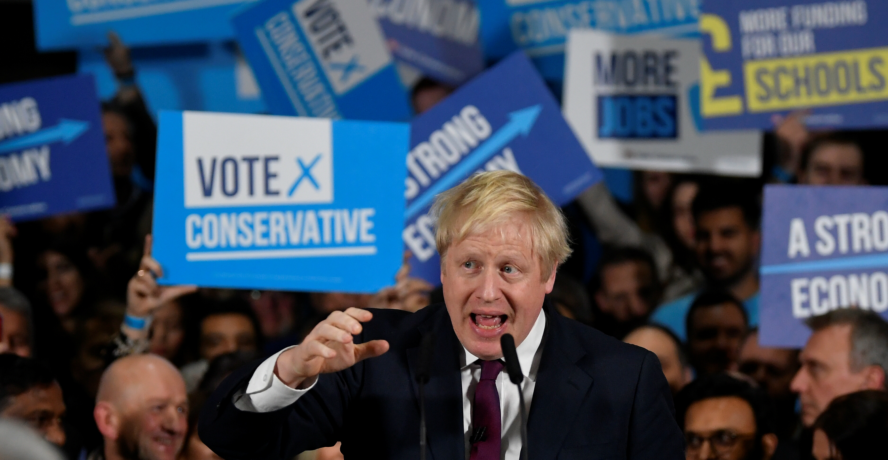 Prime Minister Boris Johnson is likely to win only a modest majority in Thursday’s vote, according to YouGov. Photo: Reuters Prime Minister Boris Johnson is likely to win only a modest majority in Thursday’s vote, according to YouGov. Photo: Reuters