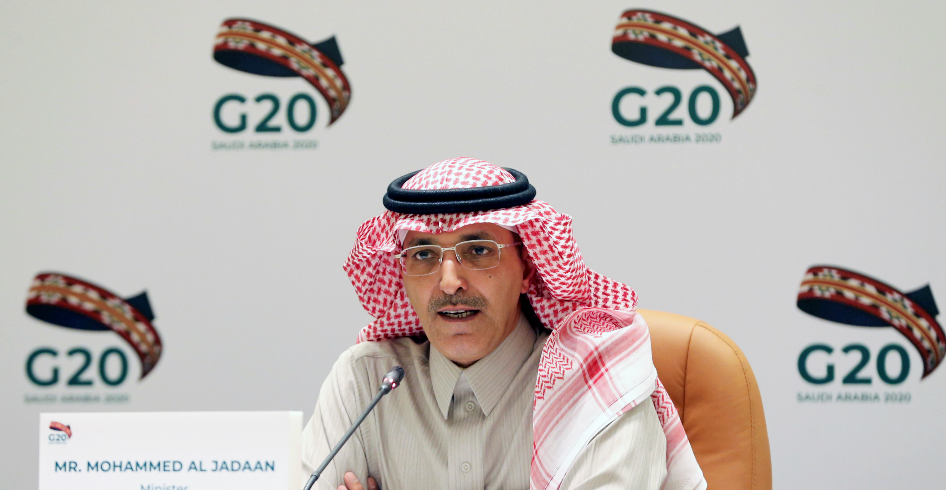 Saudi Minister of Finance Mohammed al-Jadaan speaks at a media conference in Riyadh, Saudi Arabia on Sunday. Photo: Reuters Saudi Minister of Finance Mohammed al-Jadaan speaks at a media conference in Riyadh, Saudi Arabia on Sunday. Photo: Reuters