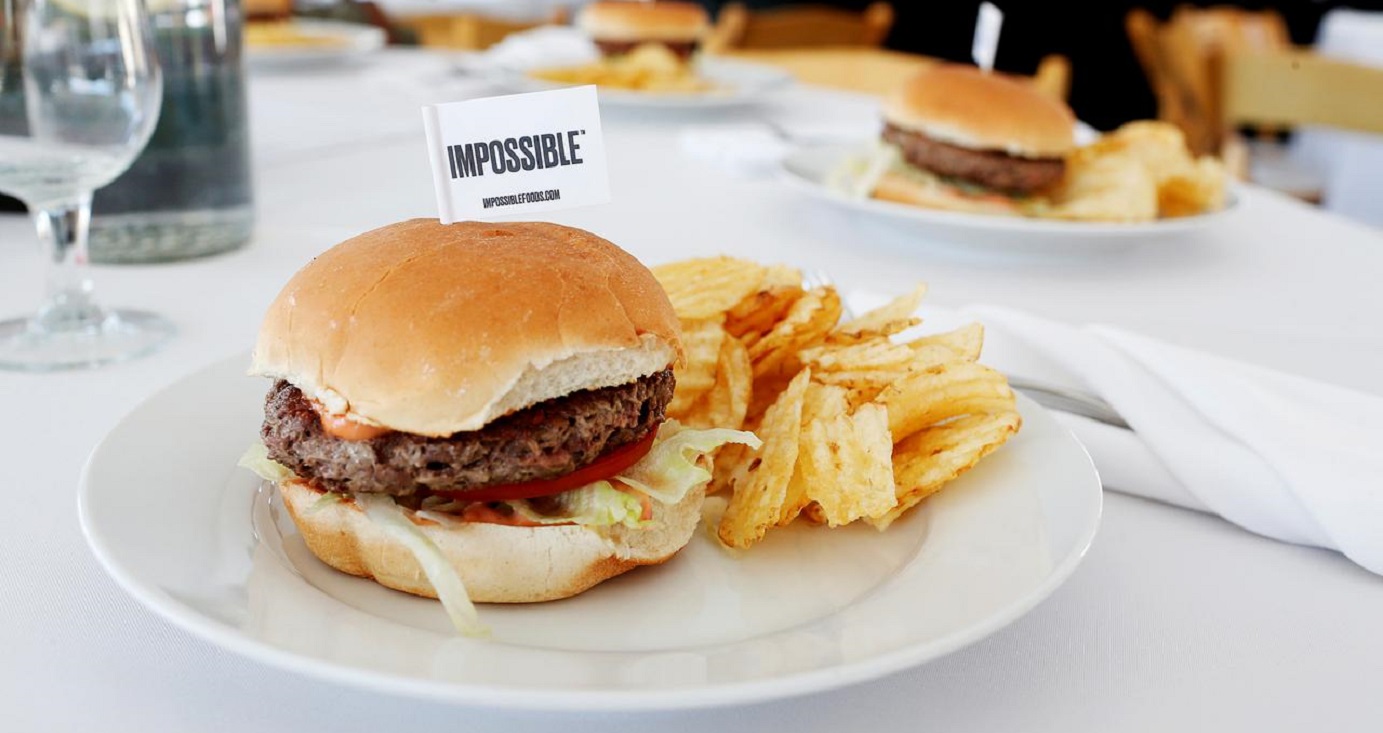 A sandwich made with plant-based pork product is served at the Impossible Foods booth during CES 2020. The US firm is accelerating commercialization of new products despite the global coronavirus crisis. File photo: Bloomberg A sandwich made with plant-based pork product is served at the Impossible Foods booth during CES 2020. The US firm is accelerating commercialization of new products despite the global coronavirus crisis. File photo: Bloomberg