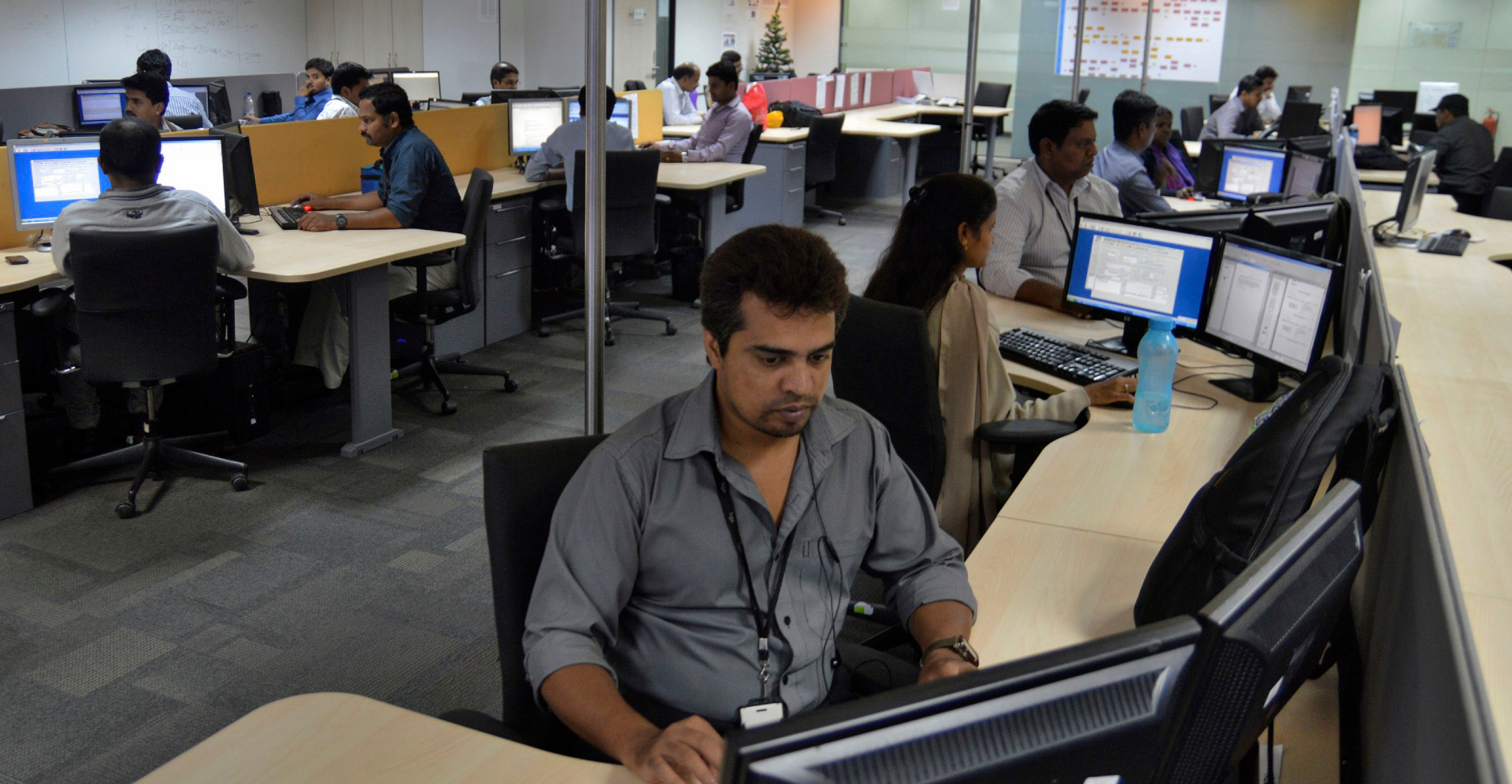 Many of the companies that provide business services in India are not prepared for work-for-home arrangements. File photo: Reuters Many of the companies that provide business services in India are not prepared for work-for-home arrangements. File photo: Reuters