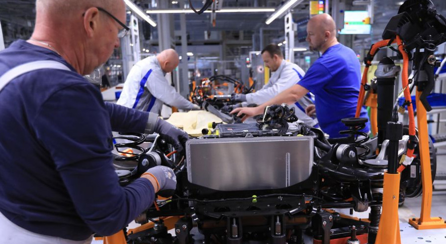 Volkswagen is producing its ID.3 electric car in Zwickau. Photo: Bloomberg Volkswagen is producing its ID.3 electric car in Zwickau. Photo: Bloomberg