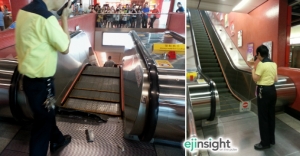 MTR escalator mishap down to a shoe