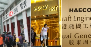 Happy anniversary to HSBC, HKT, Haeco and CCB