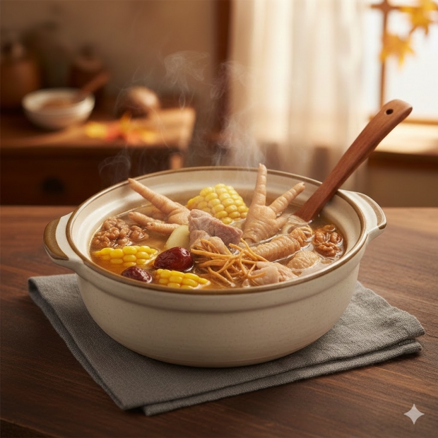 秋冬湯水推介｜1. 黨參粉葛雞腳湯