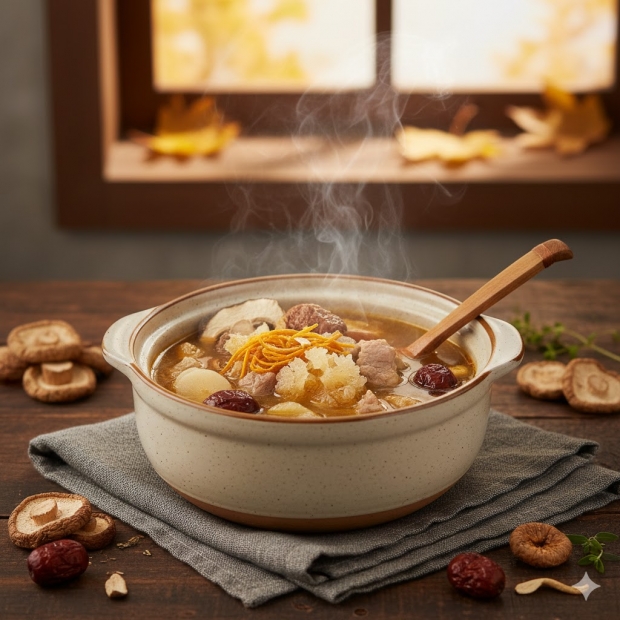 秋冬湯水推介｜3. 蟲草花鮑魚菇雪耳湯