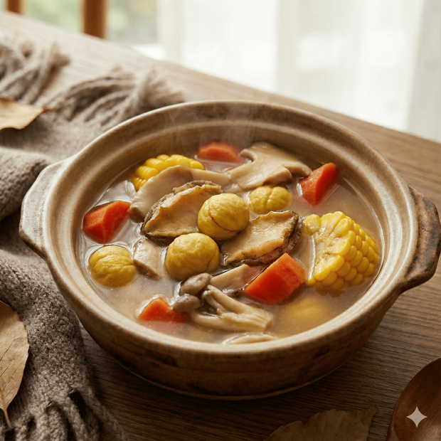 冬天健脾湯水​｜3. 螺片鮑魚菇栗子湯