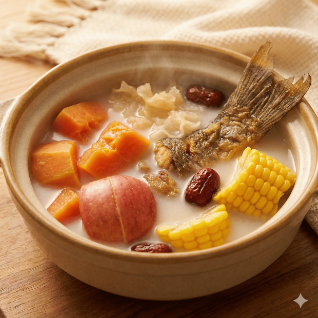 冬天健脾湯水​｜2. 木瓜蘋果鯇魚尾湯