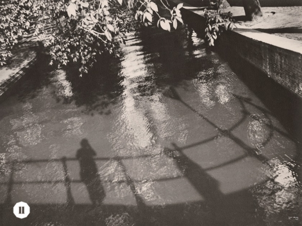 以自己的倒影作自拍像。